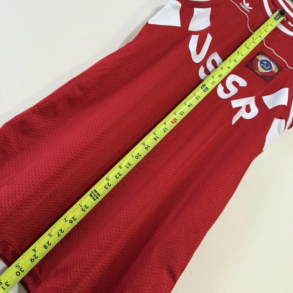 ADIDAS ORIGINALS Women's USSR Russia Retro Tank Dress Red Mesh CE2309 Jersey S
